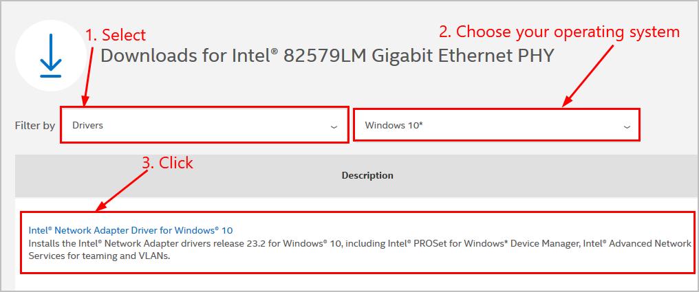 intel 82579v gigabit network driver windows 7